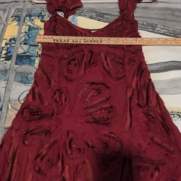 DKNY raw silk red gown - Picture 5 of 11